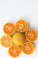 Oranges slice , Slice of fresh oranges against on white background