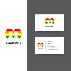 Gay community or services company logo and business card template