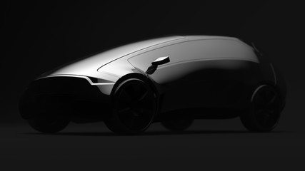 Design concept black car. 3d render