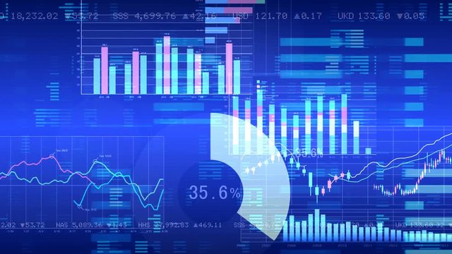 Business data graph digital world space dot.