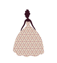 Princess in a patterned dress