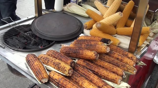 Grilled and boild Corn at sale on street