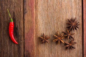 Vegetable on old wooden background