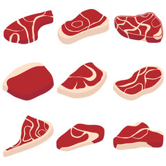 Pieces of meat