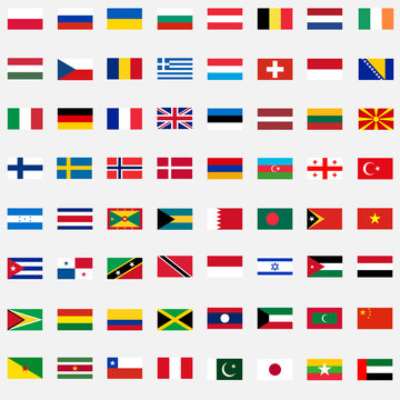 A large set of flags. Flat design, vector illustration, vector.