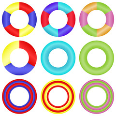 Colorful swim rings