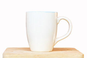 cup of hot coffee on a white background
