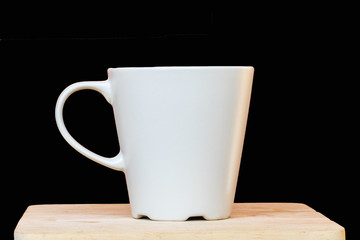 cup of coffee on black background