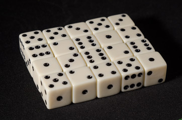 Dice on black background