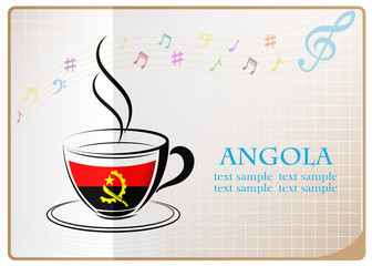 coffee logo made from the flag of Angola