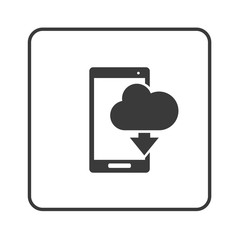 Smartphone mit Cloud Symbol - Simple App Icon