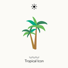 トロピカル　アイコン　ヤシの木 © KY