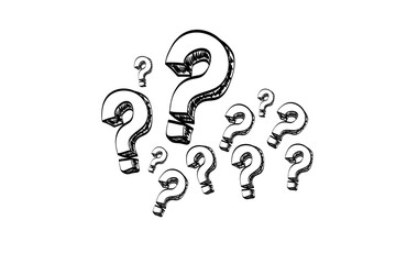 Question mark isolated on a white background - 158702129