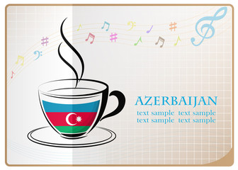 coffee logo made from the flag of Azerbaijan