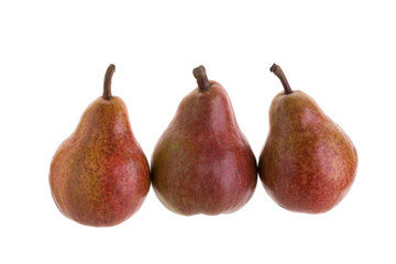 Ripe red pears isolated on a white background