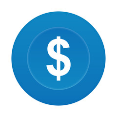 Runder 3D Button - Dollar - Banking