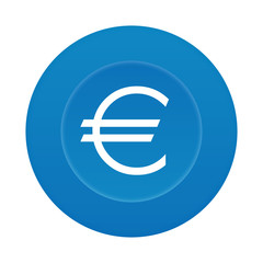 Runder 3D Button - Euro Zeichen