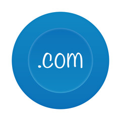 Runder 3D Button - .com Domain