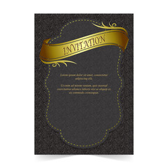 Invitation card, Wedding card with ribbon