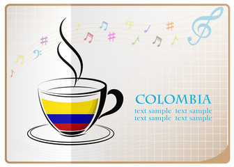 coffee logo made from the flag of colombia