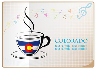coffee logo made from the flag of Colorado