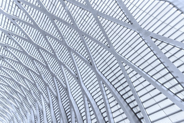 Low angle view of building ceiling in city of China.