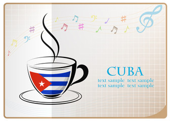 coffee logo made from the flag of Cuba