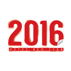 Happy New Year 2016 Typography Design Vector Illustration
