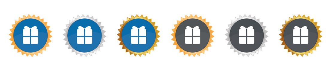 Präsent - Gezacktes Button-Set