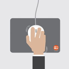 Computer Mouse With Mat Vector Illustration