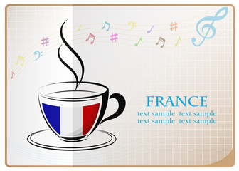 coffee logo made from the flag of France