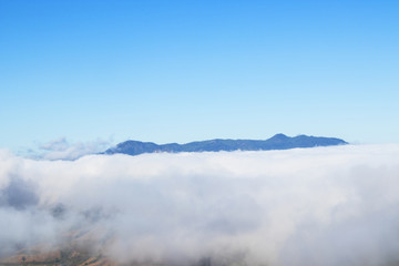 Fototapeta na wymiar blue sky and clouds on Mountain