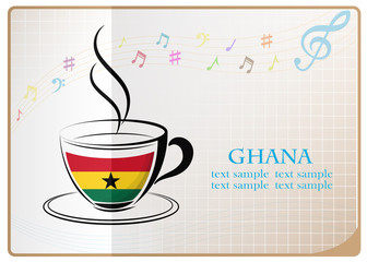 coffee logo made from the flag of Ghana