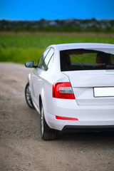 Fototapeta na wymiar Rear-side view of a car