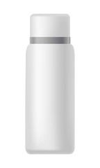 White bottle with silver line on cover isolated illustration