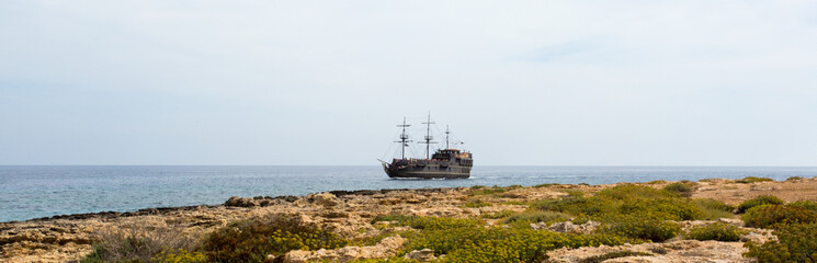A big beautiful ship in the sea, Cyprus