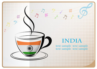 coffee logo made from the flag of India