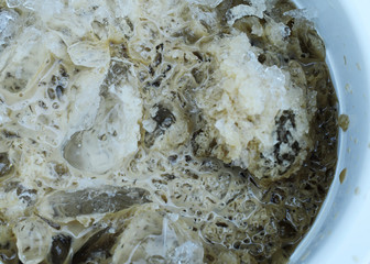 Close up of Ice coffee backgrounds and textures above