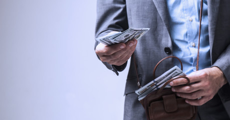 Successful businessman lends you money (Freedom, success, money)