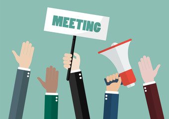 People attending meeting