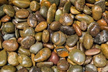 Wet stones near to swimming pool for background.