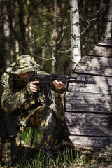 Portrait of soldier in uniforms
