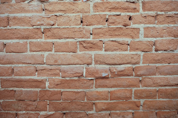 Brick wall of red color