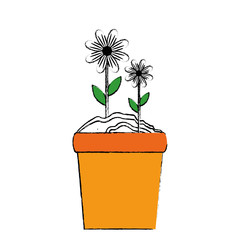 Beautiful flower gardening icon vector illustration graphic design