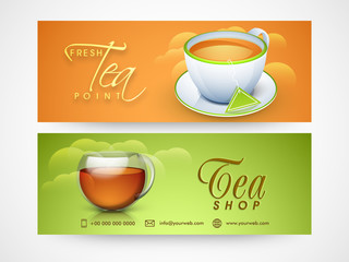 Tea Shop website headers set.