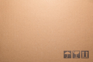 Symbol  box Paper texture brown sheet background.