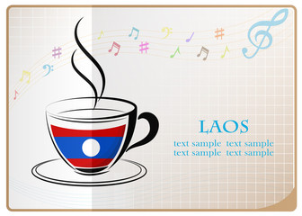 coffee logo made from the flag of Laos
