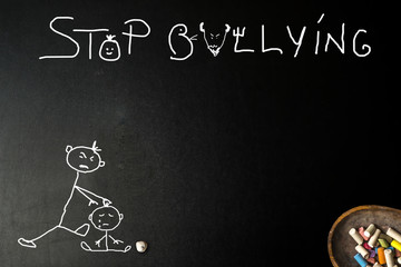Stop bullying concept, blackboard.