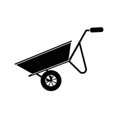 Wheelbarrow construction tool icon vector illustration graphic design