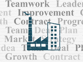 Business concept: Industry Building on wall background
